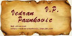 Vedran Paunković vizit kartica